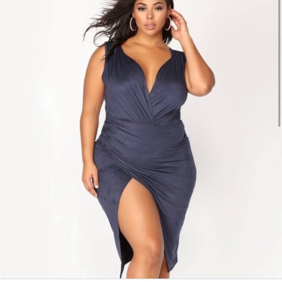 Navy Midi Dress - Picture 2 of 8